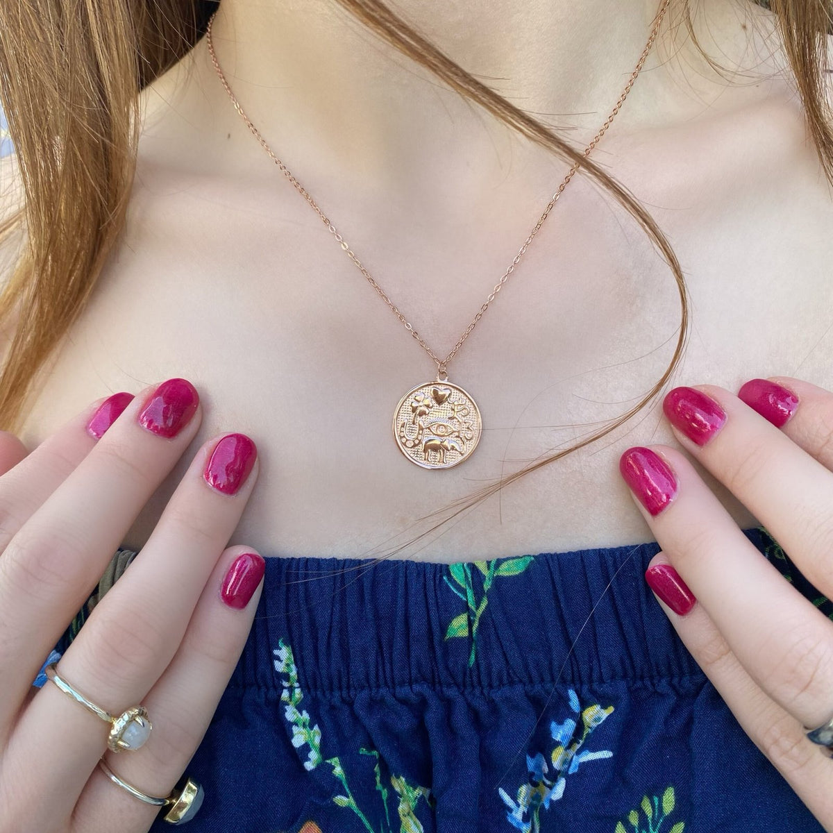 Eşsiz Şans Tılsımı Kolye: Rose Gold Kaplama Gümüş Kolye